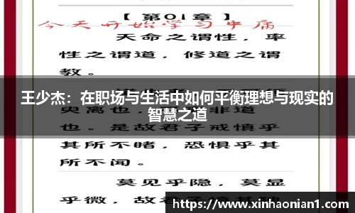 王少杰：在职场与生活中如何平衡理想与现实的智慧之道